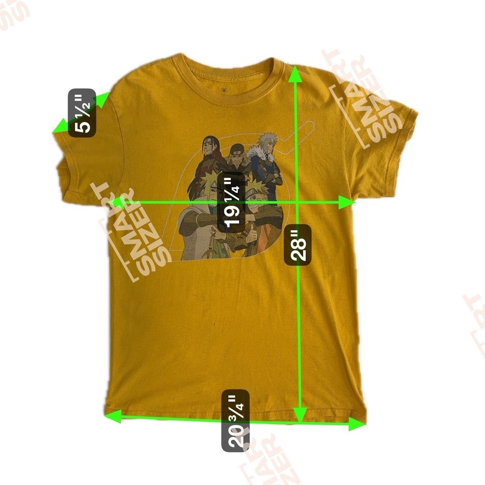 Naruto Shippuden Men's Md Yellow Graphic T-Shirt – Flaws - Small Holes - Picture 9 of 11